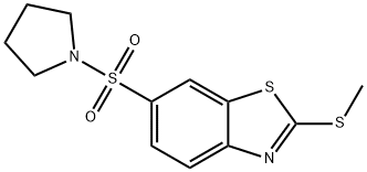 2-methylsulfanyl-6-pyrrolidin-1-ylsulfonyl-1,3-benzothiazole 구조식 이미지
