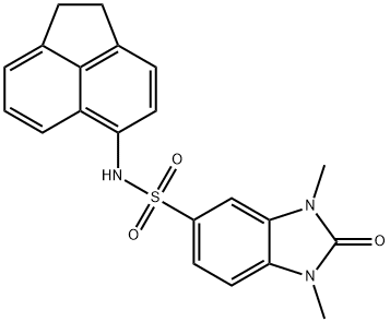 N-(1,2-dihydroacenaphthylen-5-yl)-1,3-dimethyl-2-oxobenzimidazole-5-sulfonamide 구조식 이미지