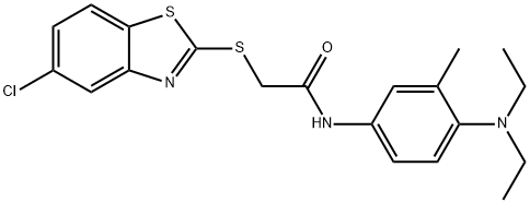 2-[(5-chloro-1,3-benzothiazol-2-yl)sulfanyl]-N-[4-(diethylamino)-3-methylphenyl]acetamide Structure