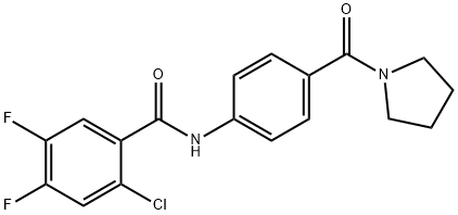 2-chloro-4,5-difluoro-N-[4-(pyrrolidine-1-carbonyl)phenyl]benzamide 구조식 이미지