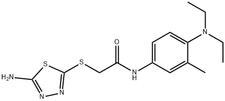 2-[(5-amino-1,3,4-thiadiazol-2-yl)sulfanyl]-N-[4-(diethylamino)-3-methylphenyl]acetamide Structure