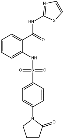 2-[[4-(2-oxopyrrolidin-1-yl)phenyl]sulfonylamino]-N-(1,3-thiazol-2-yl)benzamide 구조식 이미지