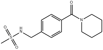 N-[[4-(piperidine-1-carbonyl)phenyl]methyl]methanesulfonamide 구조식 이미지