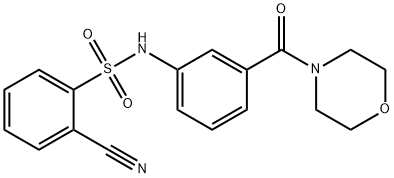 2-cyano-N-[3-(morpholine-4-carbonyl)phenyl]benzenesulfonamide 구조식 이미지