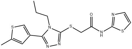 2-[[5-(5-methylthiophen-3-yl)-4-propyl-1,2,4-triazol-3-yl]sulfanyl]-N-(1,3-thiazol-2-yl)acetamide Structure