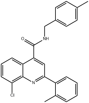 8-chloro-2-(2-methylphenyl)-N-[(4-methylphenyl)methyl]quinoline-4-carboxamide 구조식 이미지