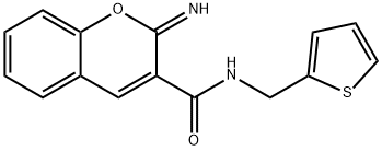 2-imino-N-(thiophen-2-ylmethyl)chromene-3-carboxamide 구조식 이미지