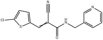 (E)-3-(5-chlorothiophen-2-yl)-2-cyano-N-(pyridin-3-ylmethyl)prop-2-enamide 구조식 이미지