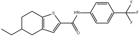 5-ethyl-N-[4-(trifluoromethyl)phenyl]-4,5,6,7-tetrahydro-1-benzothiophene-2-carboxamide 구조식 이미지