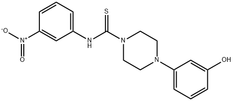 4-(3-hydroxyphenyl)-N-(3-nitrophenyl)piperazine-1-carbothioamide Structure