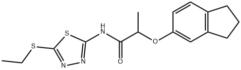 2-(2,3-dihydro-1H-inden-5-yloxy)-N-(5-ethylsulfanyl-1,3,4-thiadiazol-2-yl)propanamide Structure