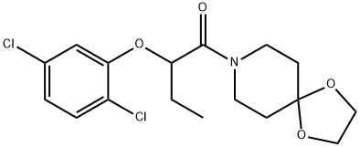 2-(2,5-dichlorophenoxy)-1-(1,4-dioxa-8-azaspiro[4.5]decan-8-yl)butan-1-one 구조식 이미지