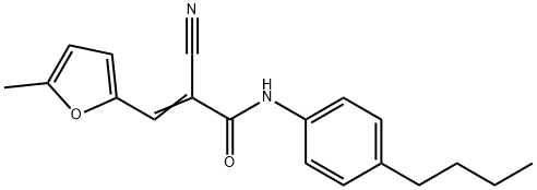 (E)-N-(4-butylphenyl)-2-cyano-3-(5-methylfuran-2-yl)prop-2-enamide 구조식 이미지