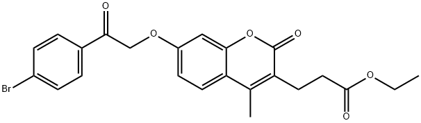 ethyl 3-[7-[2-(4-bromophenyl)-2-oxoethoxy]-4-methyl-2-oxochromen-3-yl]propanoate 구조식 이미지