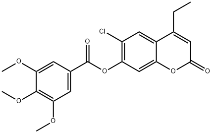 (6-chloro-4-ethyl-2-oxochromen-7-yl) 3,4,5-trimethoxybenzoate Structure
