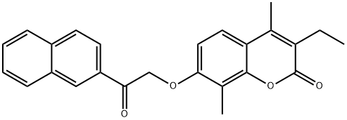 3-ethyl-4,8-dimethyl-7-(2-naphthalen-2-yl-2-oxoethoxy)chromen-2-one Structure