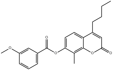 (4-butyl-8-methyl-2-oxochromen-7-yl) 3-methoxybenzoate Structure