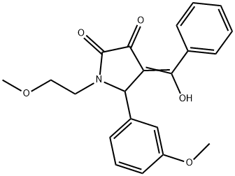(4E)-4-[hydroxy(phenyl)methylidene]-1-(2-methoxyethyl)-5-(3-methoxyphenyl)pyrrolidine-2,3-dione Structure