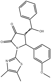(4E)-1-(4,5-dimethyl-1,3-thiazol-2-yl)-4-[hydroxy(phenyl)methylidene]-5-(3-methoxyphenyl)pyrrolidine-2,3-dione Structure
