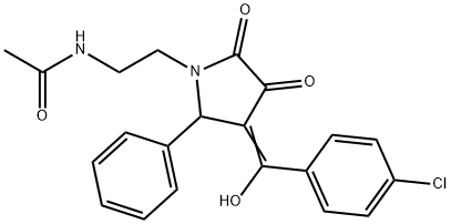 N-[2-[(4E)-4-[(4-chlorophenyl)-hydroxymethylidene]-2,3-dioxo-5-phenylpyrrolidin-1-yl]ethyl]acetamide Structure