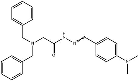 2-(dibenzylamino)-N-[(E)-[4-(dimethylamino)phenyl]methylideneamino]acetamide 구조식 이미지