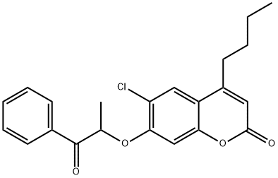 4-butyl-6-chloro-7-(1-oxo-1-phenylpropan-2-yl)oxychromen-2-one Structure