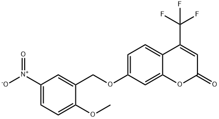 7-[(2-methoxy-5-nitrophenyl)methoxy]-4-(trifluoromethyl)chromen-2-one 구조식 이미지