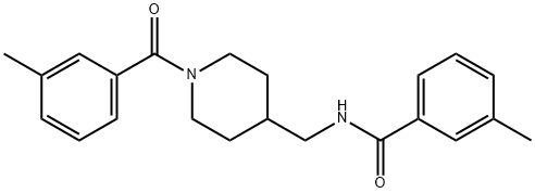 3-methyl-N-[[1-(3-methylbenzoyl)piperidin-4-yl]methyl]benzamide 구조식 이미지