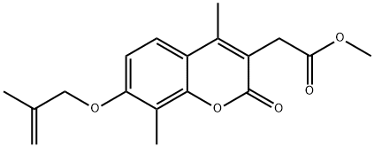 methyl 2-[4,8-dimethyl-7-(2-methylprop-2-enoxy)-2-oxochromen-3-yl]acetate 구조식 이미지