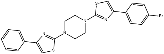 2-[4-[4-(4-bromophenyl)-1,3-thiazol-2-yl]piperazin-1-yl]-4-phenyl-1,3-thiazole Structure