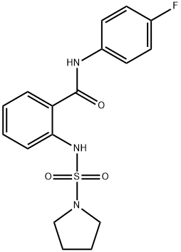 N-(4-fluorophenyl)-2-(pyrrolidin-1-ylsulfonylamino)benzamide 구조식 이미지