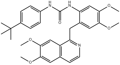 1-(4-tert-butylphenyl)-3-[2-[(6,7-dimethoxyisoquinolin-1-yl)methyl]-4,5-dimethoxyphenyl]urea 구조식 이미지