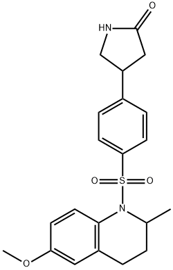 4-[4-[(6-methoxy-2-methyl-3,4-dihydro-2H-quinolin-1-yl)sulfonyl]phenyl]pyrrolidin-2-one 구조식 이미지