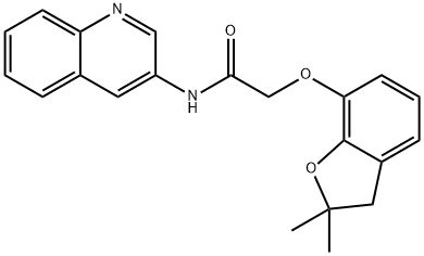 2-[(2,2-dimethyl-3H-1-benzofuran-7-yl)oxy]-N-quinolin-3-ylacetamide 구조식 이미지