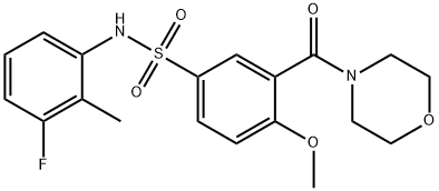 N-(3-fluoro-2-methylphenyl)-4-methoxy-3-(morpholine-4-carbonyl)benzenesulfonamide 구조식 이미지