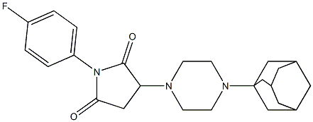 3-[4-(1-adamantyl)piperazin-1-yl]-1-(4-fluorophenyl)pyrrolidine-2,5-dione 구조식 이미지