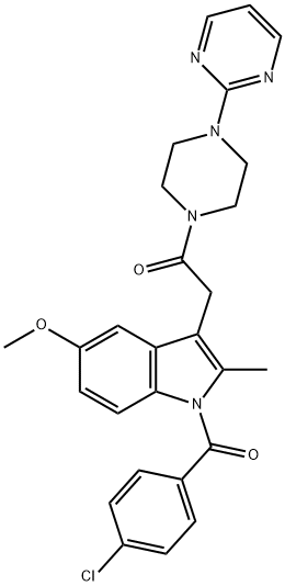 2-[1-(4-chlorobenzoyl)-5-methoxy-2-methylindol-3-yl]-1-(4-pyrimidin-2-ylpiperazin-1-yl)ethanone Structure