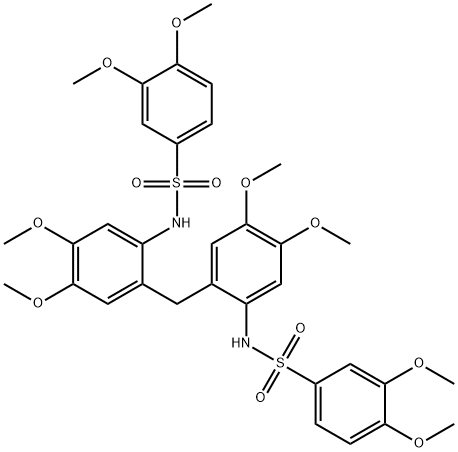 N-[2-[[2-[(3,4-dimethoxyphenyl)sulfonylamino]-4,5-dimethoxyphenyl]methyl]-4,5-dimethoxyphenyl]-3,4-dimethoxybenzenesulfonamide 구조식 이미지