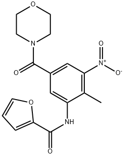 N-[2-methyl-5-(morpholine-4-carbonyl)-3-nitrophenyl]furan-2-carboxamide 구조식 이미지