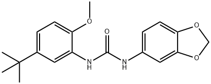 1-(1,3-benzodioxol-5-yl)-3-(5-tert-butyl-2-methoxyphenyl)urea 구조식 이미지