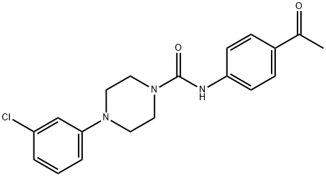 N-(4-acetylphenyl)-4-(3-chlorophenyl)piperazine-1-carboxamide 구조식 이미지