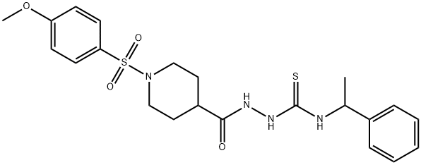 1-[[1-(4-methoxyphenyl)sulfonylpiperidine-4-carbonyl]amino]-3-(1-phenylethyl)thiourea Structure