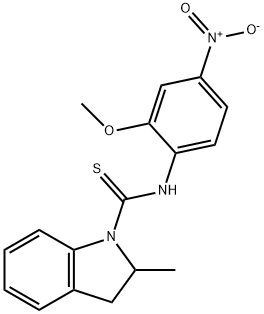N-(2-methoxy-4-nitrophenyl)-2-methyl-2,3-dihydroindole-1-carbothioamide Structure