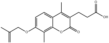 3-[4,8-dimethyl-7-(2-methylprop-2-enoxy)-2-oxochromen-3-yl]propanoic acid 구조식 이미지