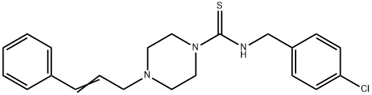 N-[(4-chlorophenyl)methyl]-4-[(E)-3-phenylprop-2-enyl]piperazine-1-carbothioamide 구조식 이미지