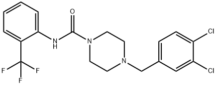 4-[(3,4-dichlorophenyl)methyl]-N-[2-(trifluoromethyl)phenyl]piperazine-1-carboxamide Structure