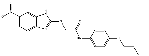 N-(4-butoxyphenyl)-2-[(6-nitro-1H-benzimidazol-2-yl)sulfanyl]acetamide Structure