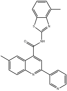 6-methyl-N-(4-methyl-1,3-benzothiazol-2-yl)-2-pyridin-3-ylquinoline-4-carboxamide 구조식 이미지