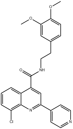 8-chloro-N-[2-(3,4-dimethoxyphenyl)ethyl]-2-pyridin-4-ylquinoline-4-carboxamide Structure