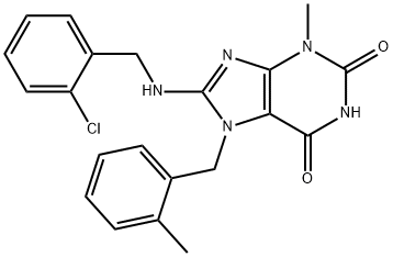 8-[(2-chlorophenyl)methylamino]-3-methyl-7-[(2-methylphenyl)methyl]purine-2,6-dione 구조식 이미지
